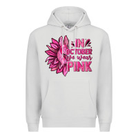 Dove Grey In October We Wear Pink Sunflower Premium Hoodie - texasbilliewilder