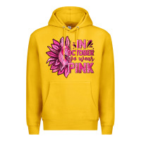 Lemon In October We Wear Pink Sunflower Premium Hoodie - texasbilliewilder