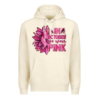 Sandshell In October We Wear Pink Sunflower Premium Hoodie - texasbilliewilder