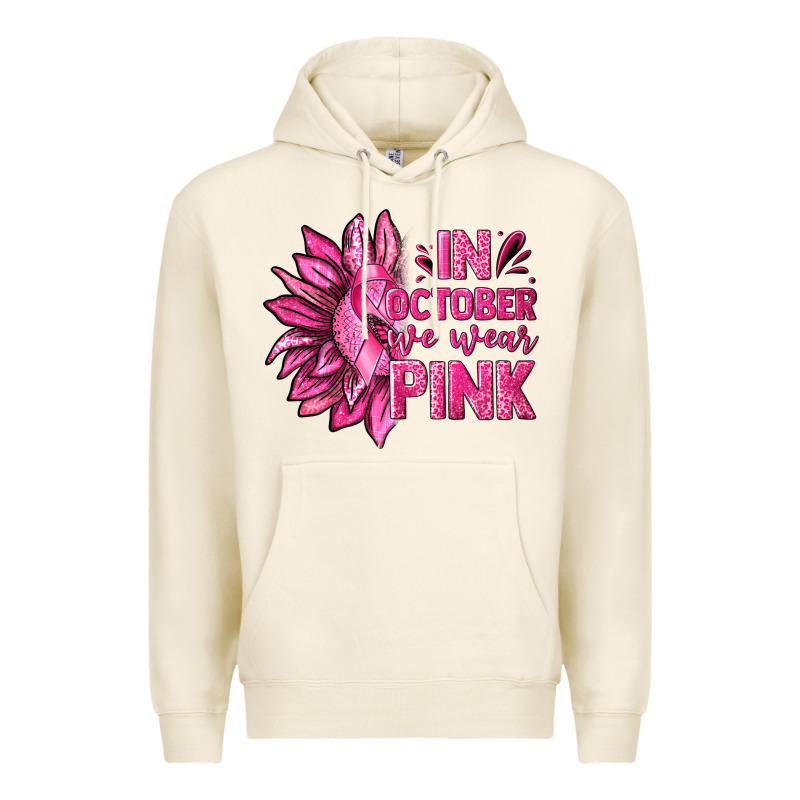 In October We Wear Pink Sunflower Premium Hoodie by texasbilliewilder | Teevron