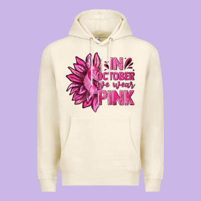 In October We Wear Pink Sunflower Premium Hoodie Designed By Texasbilliewilder