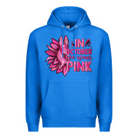 True Royal In October We Wear Pink Sunflower Premium Hoodie - texasbilliewilder