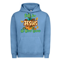 Pigment Pebble Blue Fall for Jesus He Never Leaves Urban Hoodie - texasbilliewilder