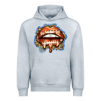 Heather Grey american football lips Urban Hoodie - Zillion Design Studio