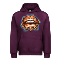 Mauve Wine american football lips Urban Hoodie - Zillion Design Studio