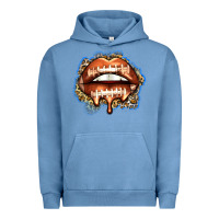 Pigment Pebble Blue american football lips Urban Hoodie - Zillion Design Studio
