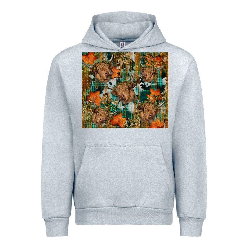 Fall Cowhide Highland Cow Tumbler Urban Hoodie by RanaPortraitStore | Teevron