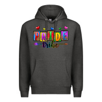 Charcoal Heather pride tribe Premium Hoodie - Zillion Design Studio