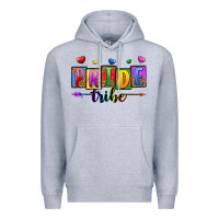 Heather Grey pride tribe Premium Hoodie - Zillion Design Studio