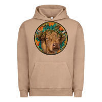 Pigment Burro fall highland cow round Urban Hoodie - RanaPortraitStore