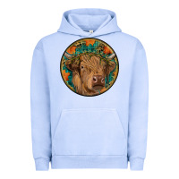 Pigment Grape Ice fall highland cow round Urban Hoodie - RanaPortraitStore