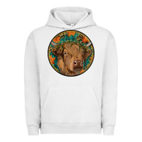 Pigment Lunar Rock fall highland cow round Urban Hoodie - RanaPortraitStore