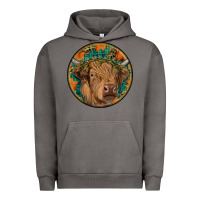 Pigment Tornado fall highland cow round Urban Hoodie - RanaPortraitStore