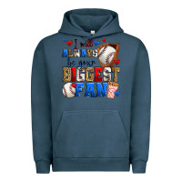 Pigment Midnight Navy i will always be your biggest fan baseball Urban Hoodie - Zillion Design Studio