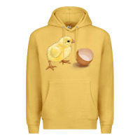 Antique Gold chick with egg Premium Hoodie - RanaPortraitStore