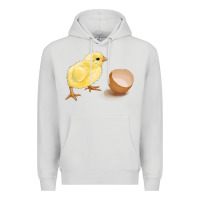 Dove Grey chick with egg Premium Hoodie - RanaPortraitStore