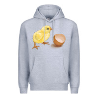 Heather Grey chick with egg Premium Hoodie - RanaPortraitStore