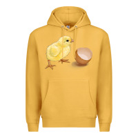 Mustard chick with egg Premium Hoodie - RanaPortraitStore