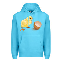 Ocean Blue chick with egg Premium Hoodie - RanaPortraitStore