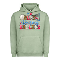 Pigment Oil Green busy raising ballers volleyball Urban Hoodie - Zillion Design Studio