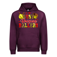 Mauve Wine busy raising ballers softball Urban Hoodie - Zillion Design Studio