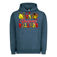 Pigment Midnight Navy busy raising ballers softball Urban Hoodie - Zillion Design Studio