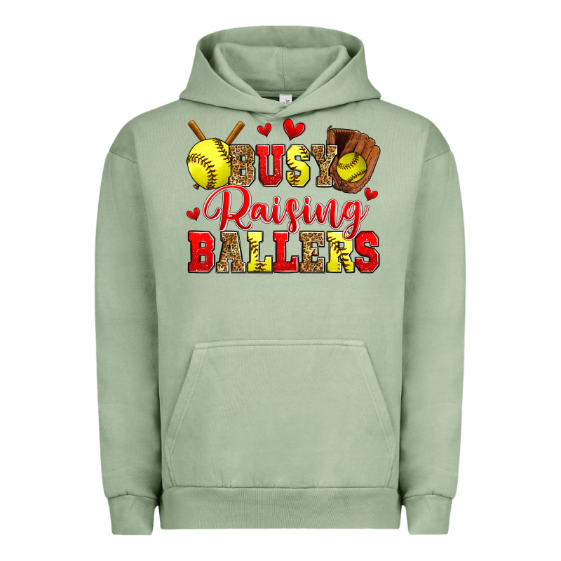 Busy Raising Ballers Softball Urban Hoodie by Zillion Design Studio | Teevron