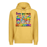 Antique Gold love gnomes no bounds Premium Hoodie - Zillion Design Studio