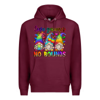 Burgundy love gnomes no bounds Premium Hoodie - Zillion Design Studio