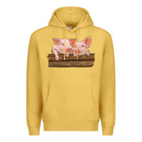 Antique Gold barn pigs Premium Hoodie - RanaPortraitStore