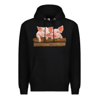 Black barn pigs Premium Hoodie - RanaPortraitStore