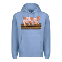 Colony Blue barn pigs Premium Hoodie - RanaPortraitStore