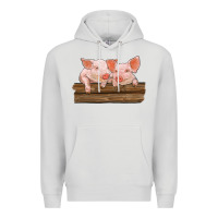 Dove Grey barn pigs Premium Hoodie - RanaPortraitStore