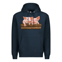 Navy barn pigs Premium Hoodie - RanaPortraitStore