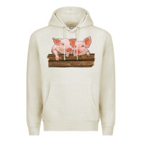 Oatmeal Heather barn pigs Premium Hoodie - RanaPortraitStore