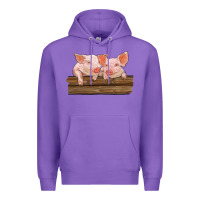 Purple barn pigs Premium Hoodie - RanaPortraitStore