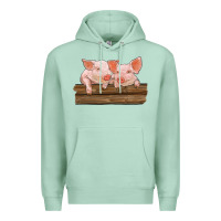 Seafoam barn pigs Premium Hoodie - RanaPortraitStore