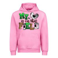 Fuchsia Pink my heart is on that field soccer Urban Hoodie - Zillion Design Studio