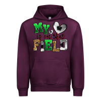 Mauve Wine my heart is on that field soccer Urban Hoodie - Zillion Design Studio