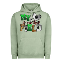 Pigment Oil Green my heart is on that field soccer Urban Hoodie - Zillion Design Studio