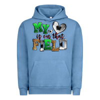 Pigment Pebble Blue my heart is on that field soccer Urban Hoodie - Zillion Design Studio