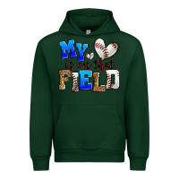 Forest Green my heart is on that field baseball Urban Hoodie - Zillion Design Studio