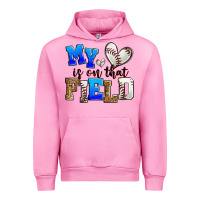 Fuchsia Pink my heart is on that field baseball Urban Hoodie - Zillion Design Studio