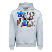 Heather Grey my heart is on that field baseball Urban Hoodie - Zillion Design Studio
