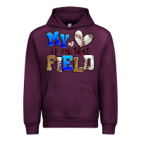 Mauve Wine my heart is on that field baseball Urban Hoodie - Zillion Design Studio