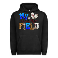 Pigment Black my heart is on that field baseball Urban Hoodie - Zillion Design Studio