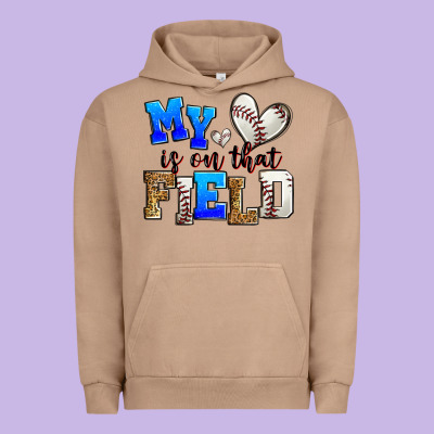 My Heart Is On That Field Baseball Urban Hoodie Designed By Zillion Design Studio