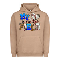 Pigment Burro my heart is on that field baseball Urban Hoodie - Zillion Design Studio