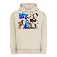 Pigment French Oak my heart is on that field baseball Urban Hoodie - Zillion Design Studio