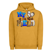 Pigment Peanut Butter my heart is on that field baseball Urban Hoodie - Zillion Design Studio